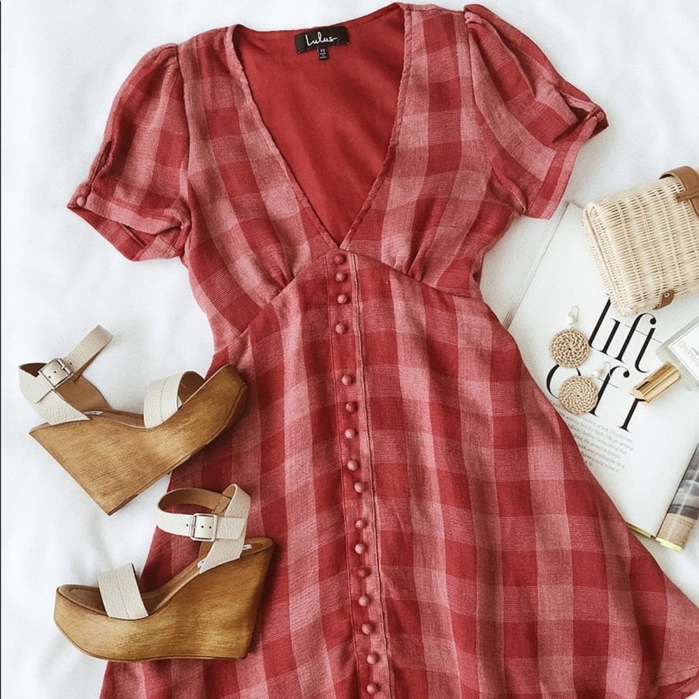 Lulus Born to Be Plaid Red Plaid Mini Dress